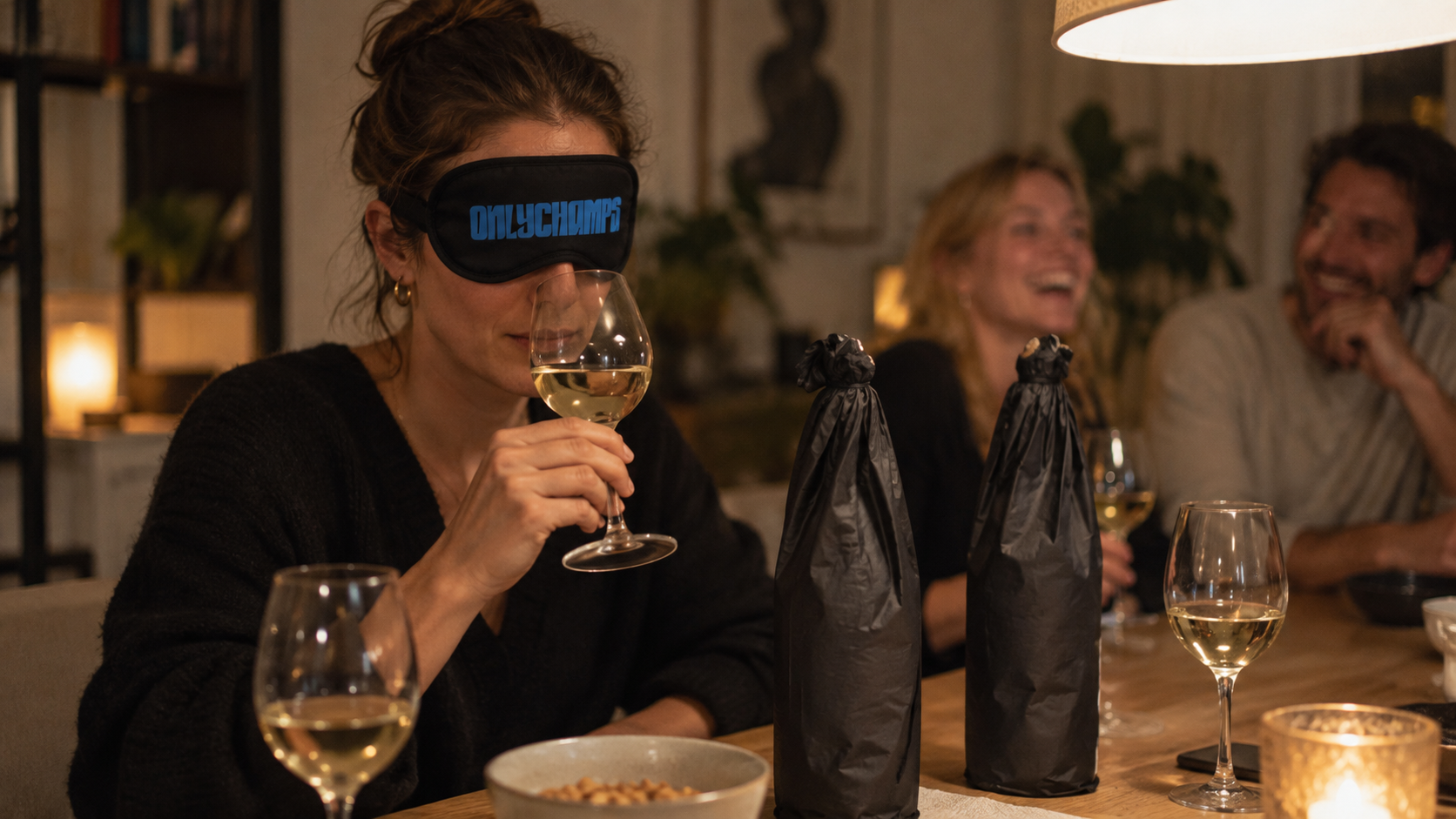 Champagne blind proeven: drie flessen, geen etiketten